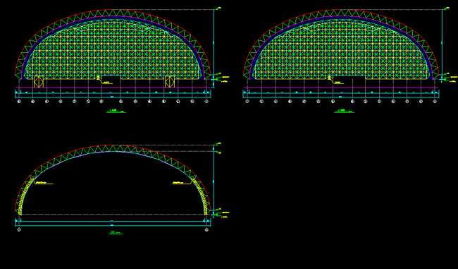 高安跨度110米，拱高35_7米煤棚网架